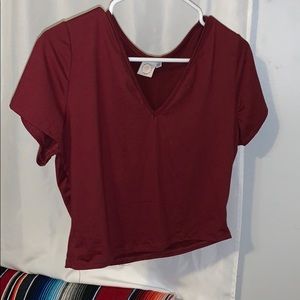 burgundy crop top